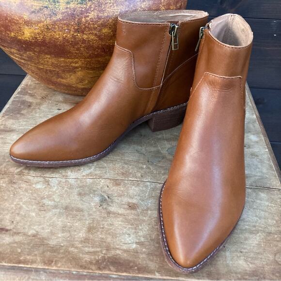 Madewell boots booties‎ size 8.5 NEW western camel brown sleek Kensington